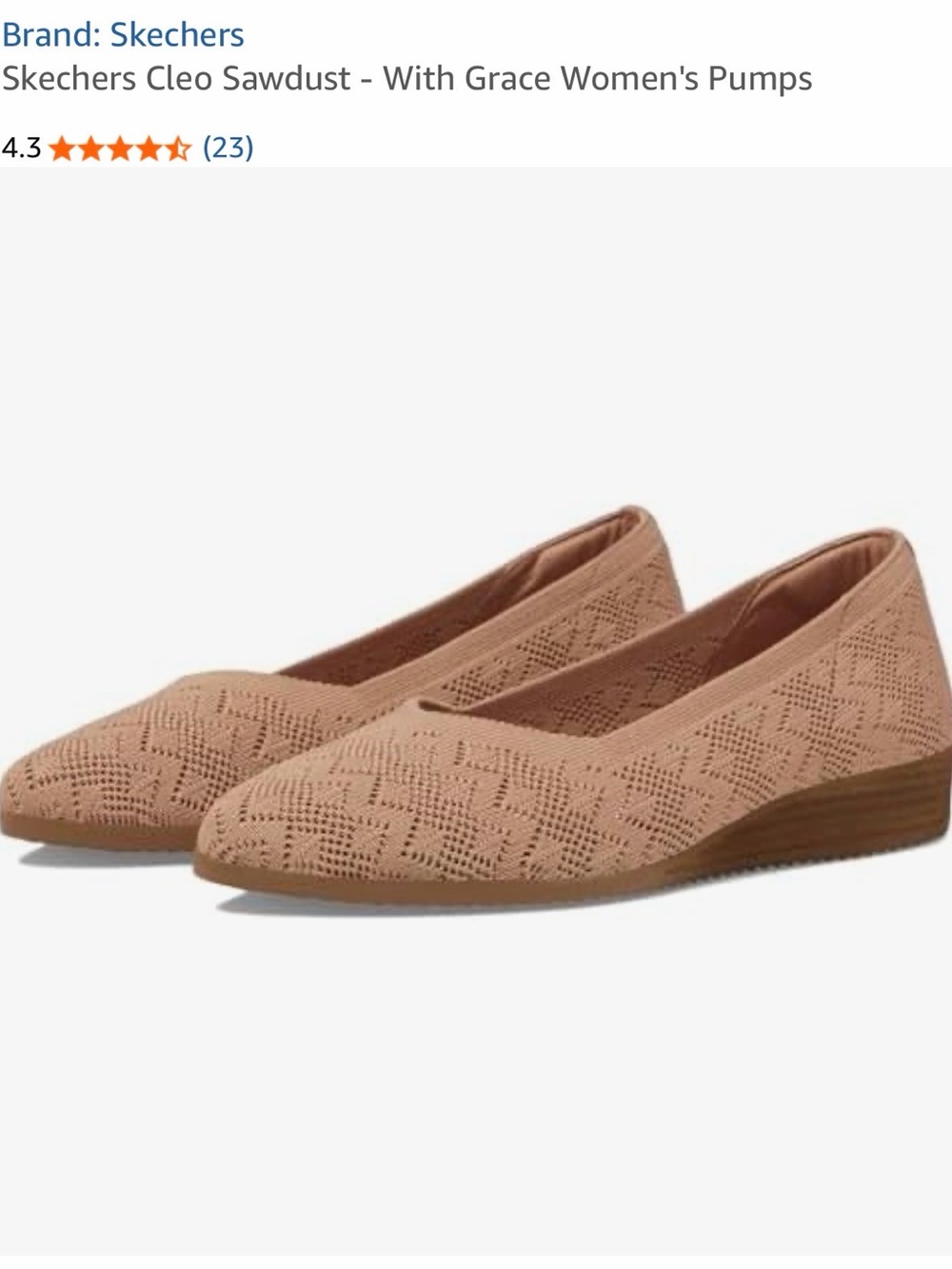 New Skechers Cleo Sawdust Women's Knit Pointed-Toe Flats